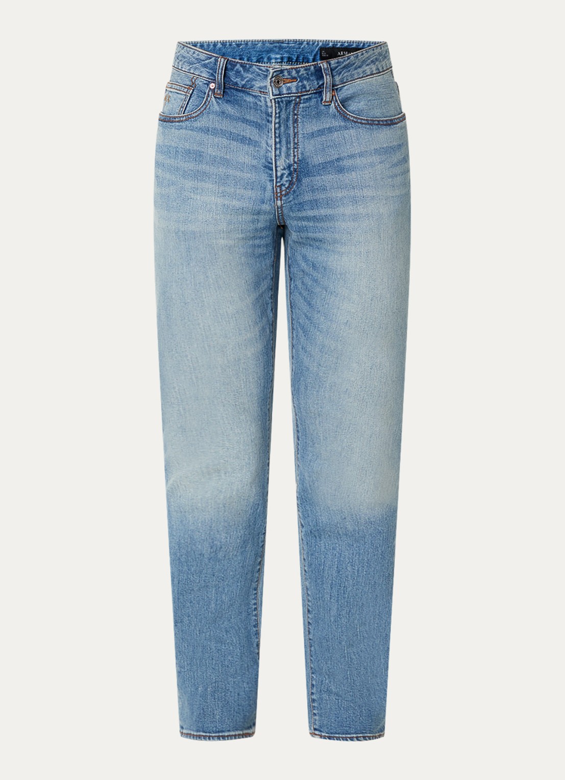Armani Slim fit jeans met lichte wassing - voorkant 2 indigo