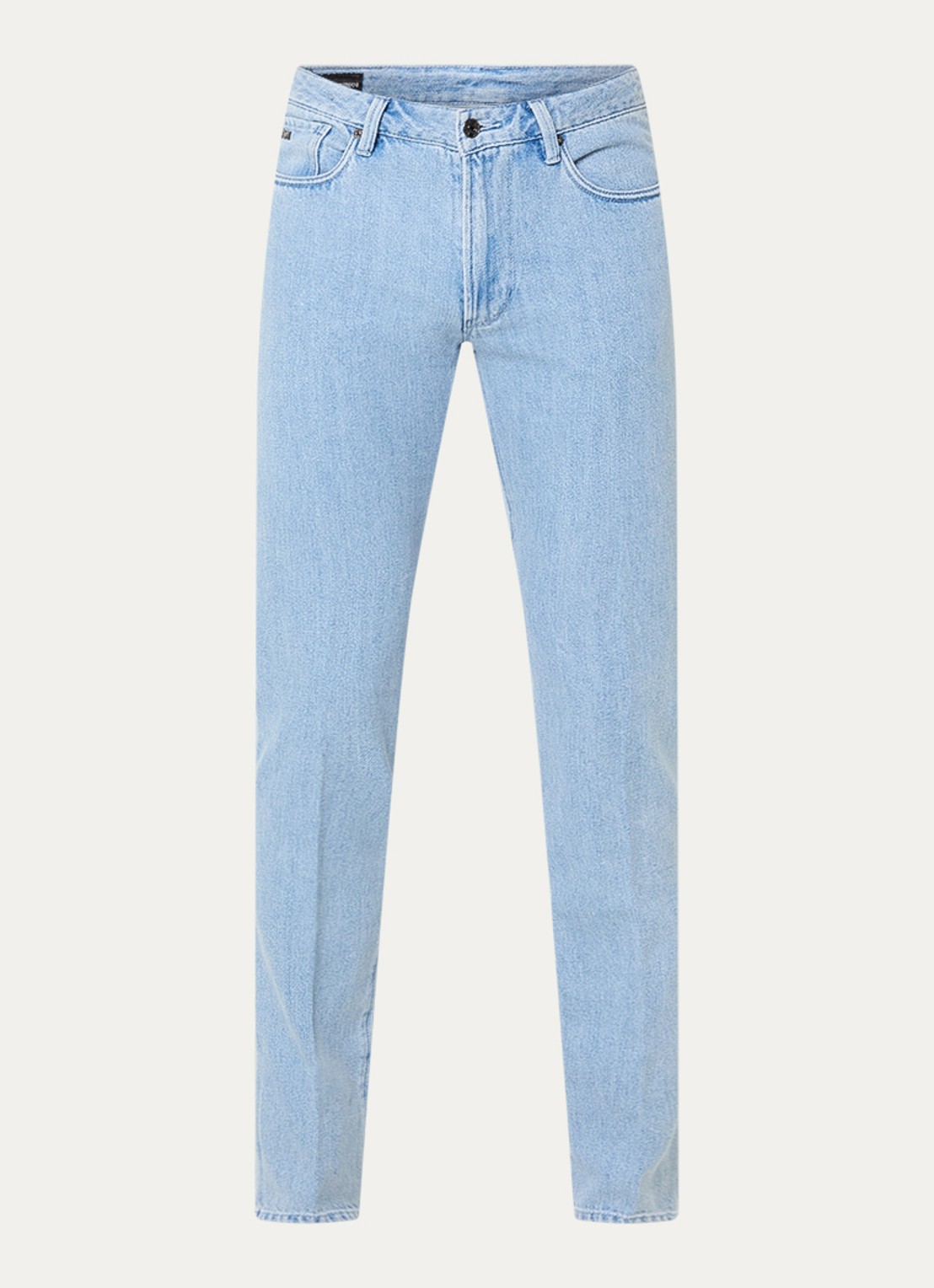 Armani Slim fit jeans met medium wassing - voorkant 4 lichtblauw