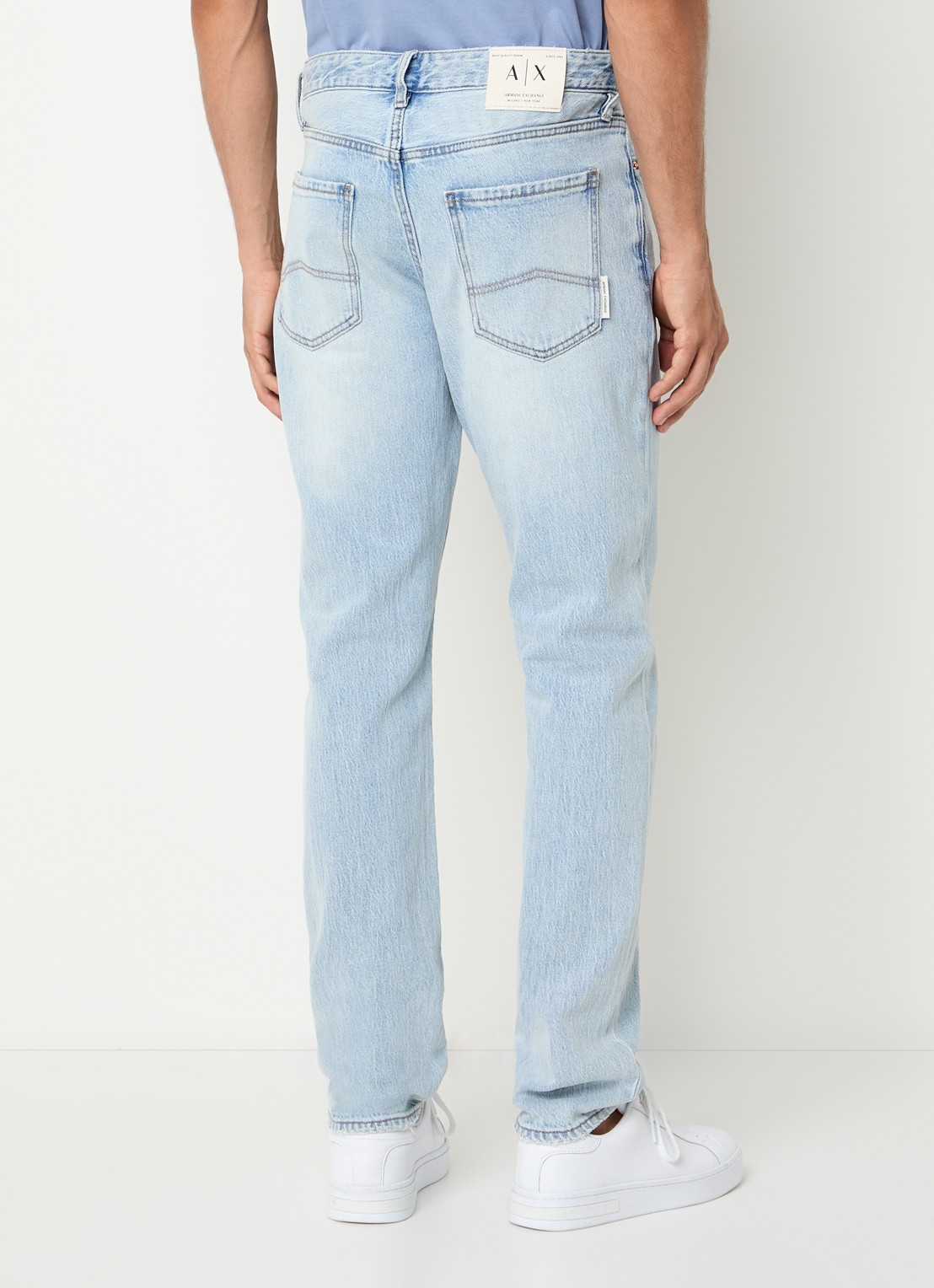 Armani Slim fit jeans met steekzakken - achterkant 3 lichtblauw