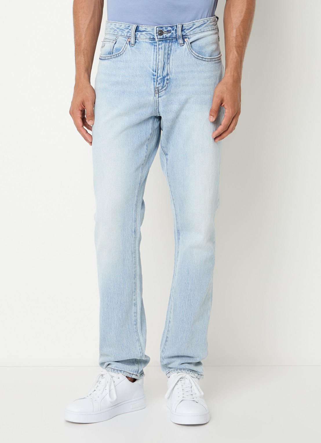 Armani Slim fit jeans met steekzakken - detail 4 lichtblauw