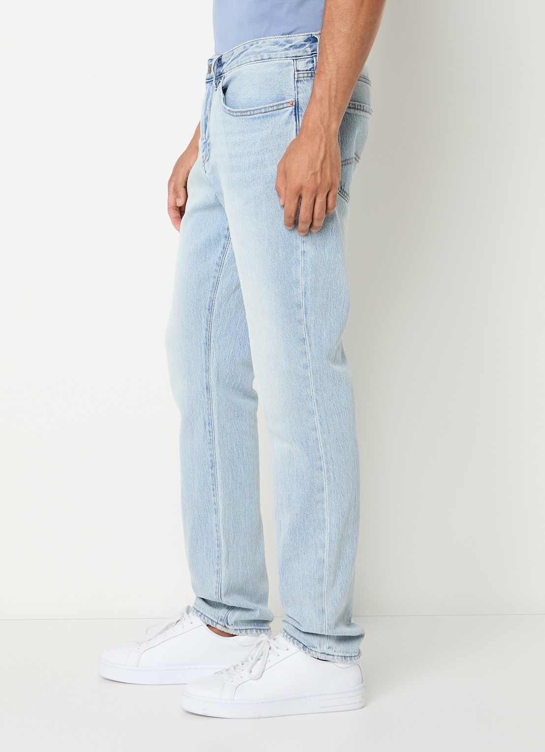 Armani Slim fit jeans met steekzakken - detail 5 lichtblauw