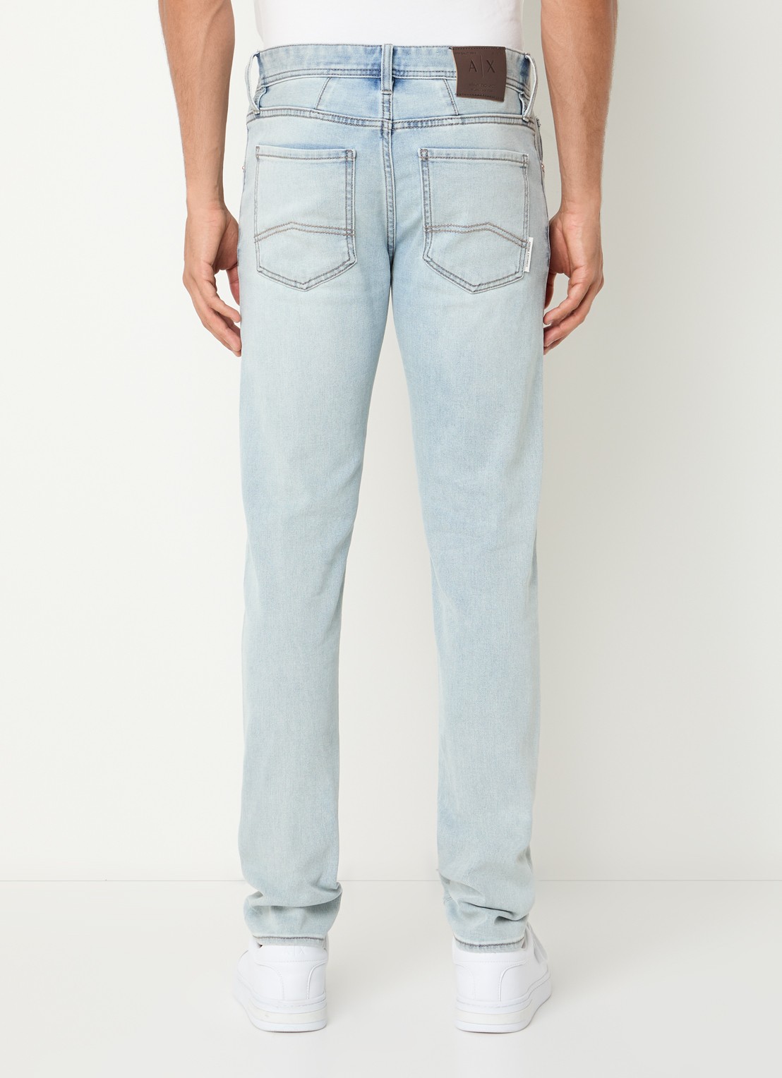 Armani Slim fit jeans met steekzakken - achterkant 5 lichtblauw