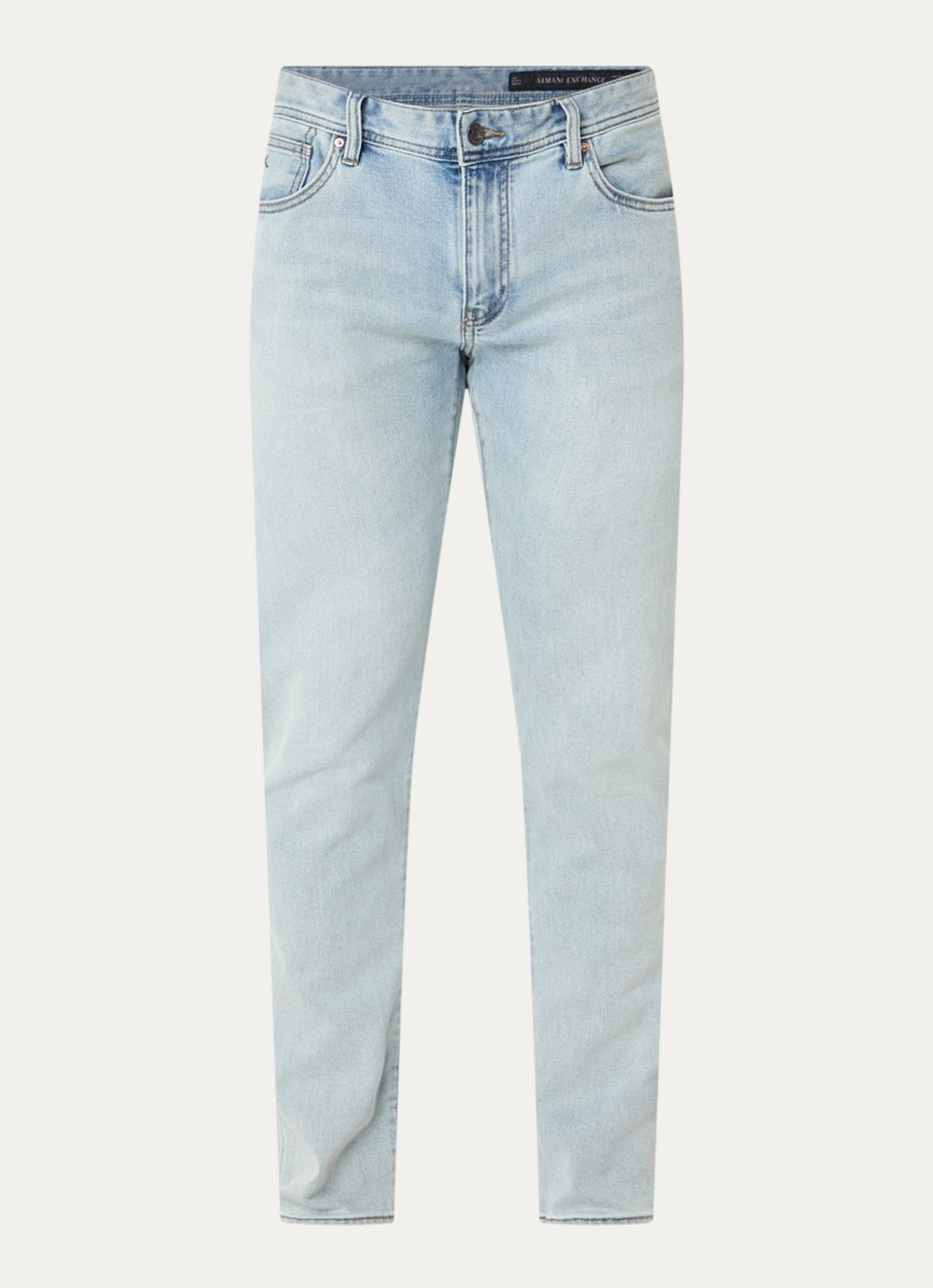 Armani Slim fit jeans met steekzakken - voorkant 3 lichtblauw