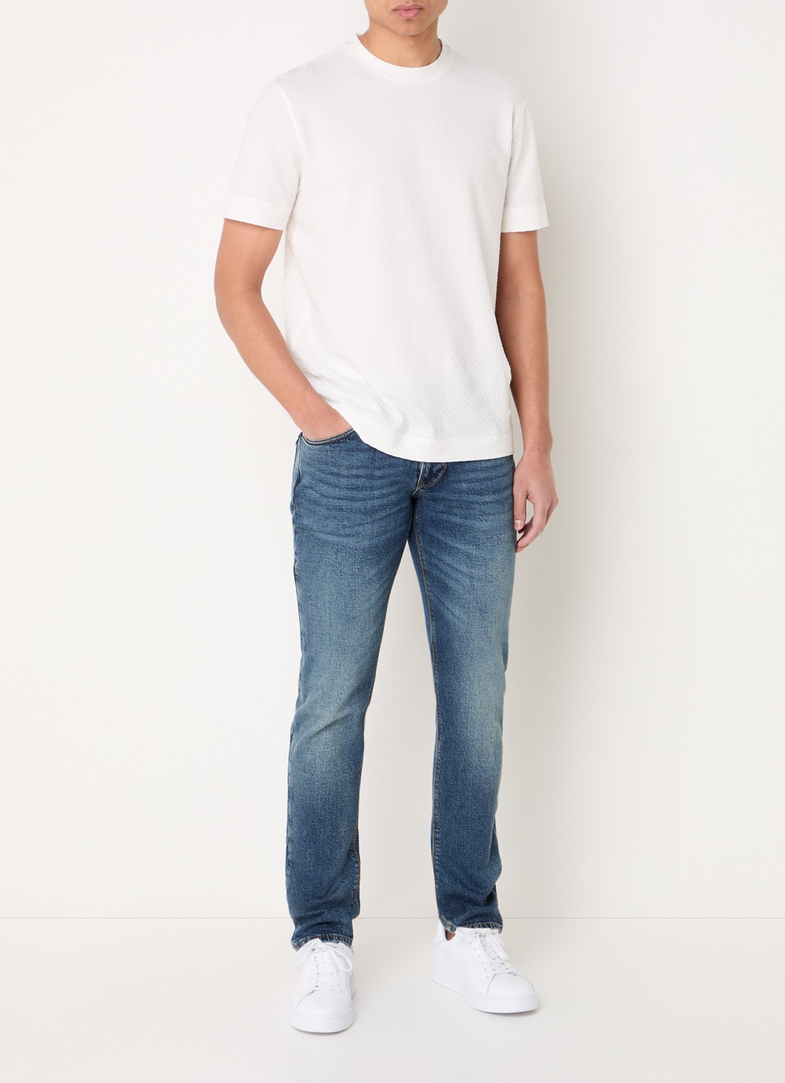 Armani Slim fit jeans met steekzakken - voorkant 3 indigo