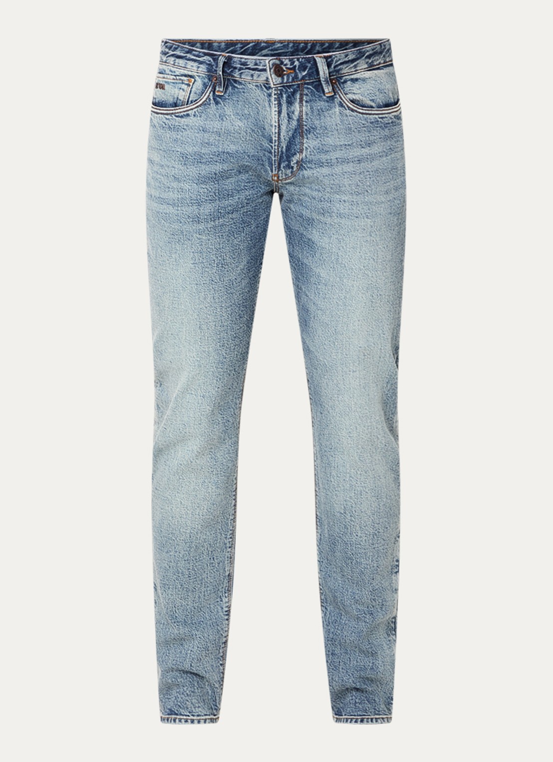 Armani Slim fit jeans met steekzakken - voorkant 3 lichtblauw