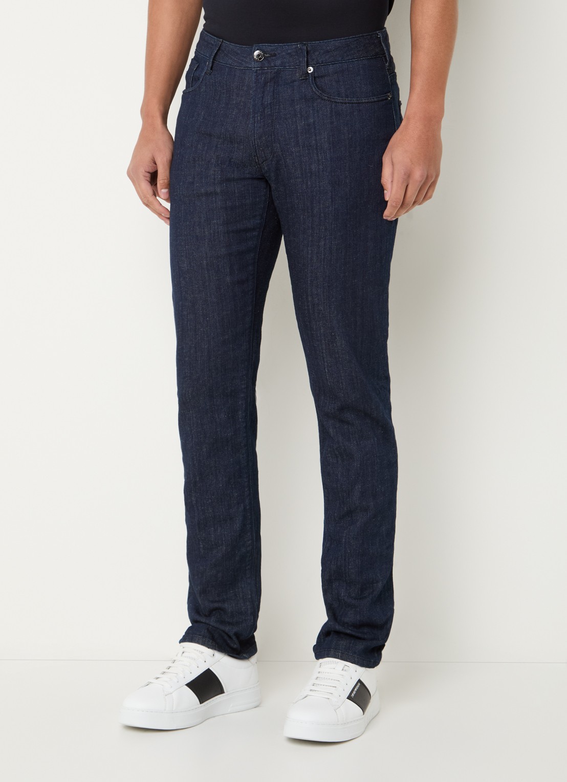 Armani Slim fit jeans met steekzakken - detail 4 blauw
