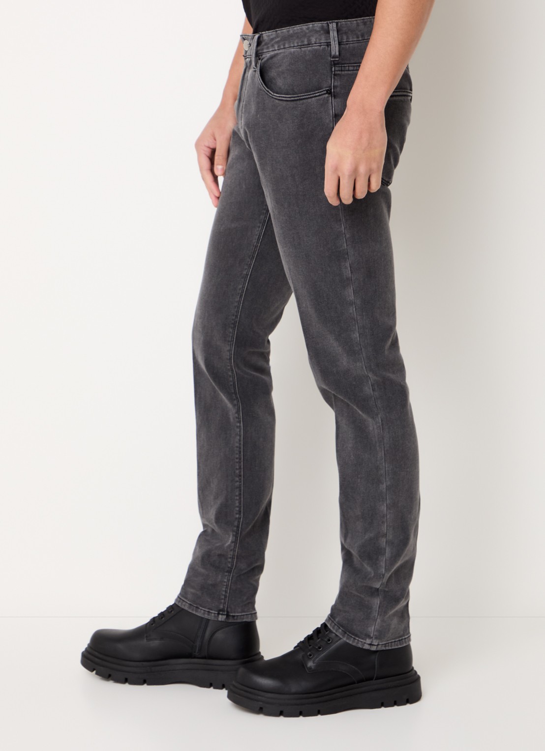 Armani Slim fit jeans met steekzakken - detail 2 lichtgrijs