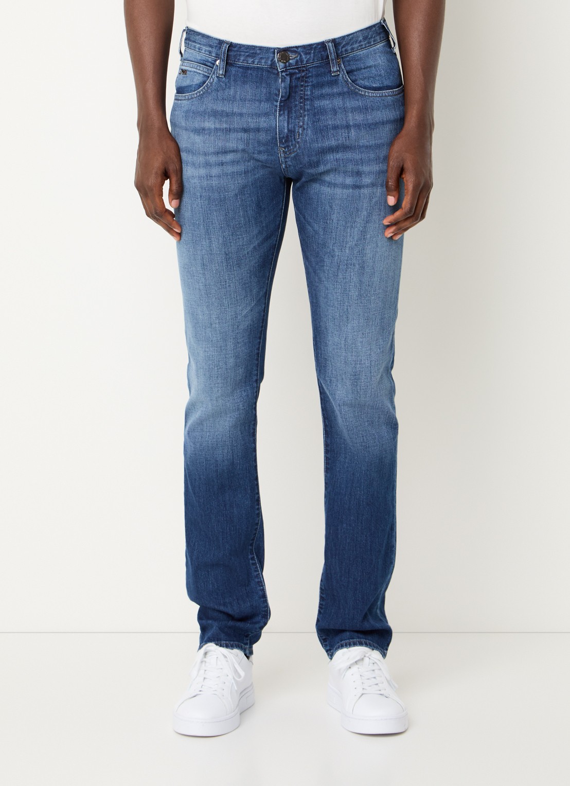 Armani Slim fit jeans met steekzakken - detail 3 indigo