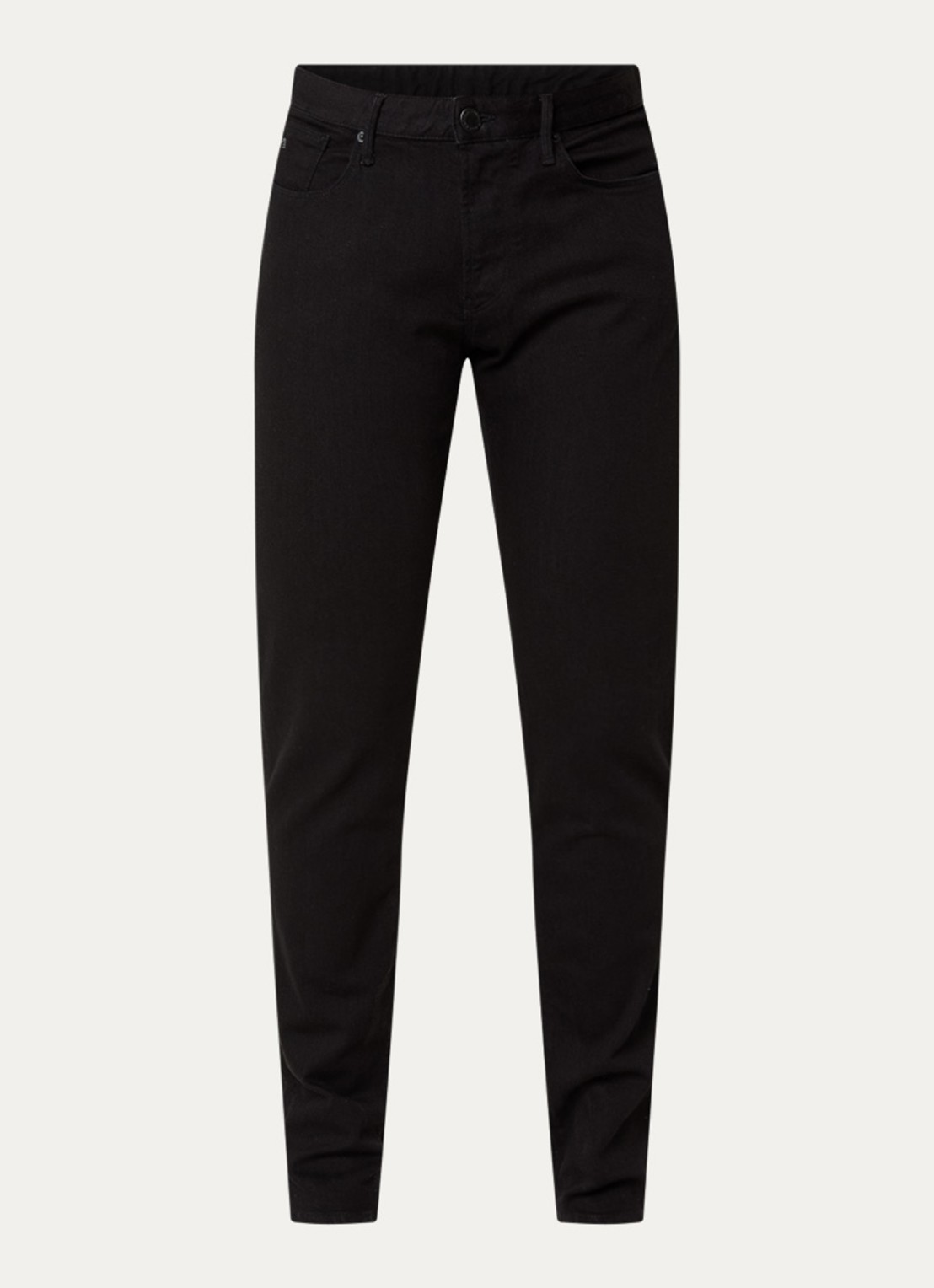 Armani Slim fit jeans met steekzakken - voorkant diepzwart