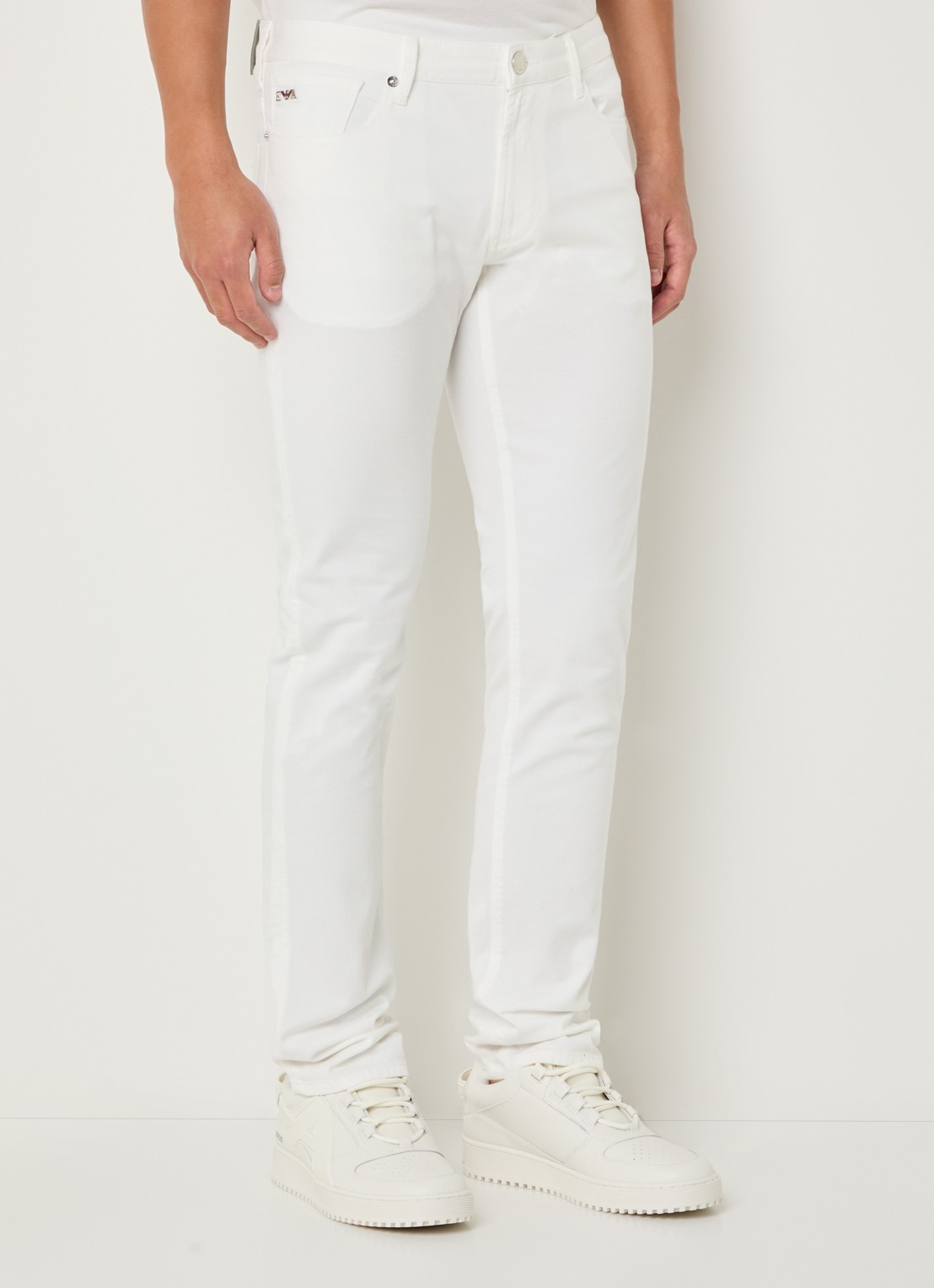 Armani Slim fit jeans met steekzakken - detail 2 wit