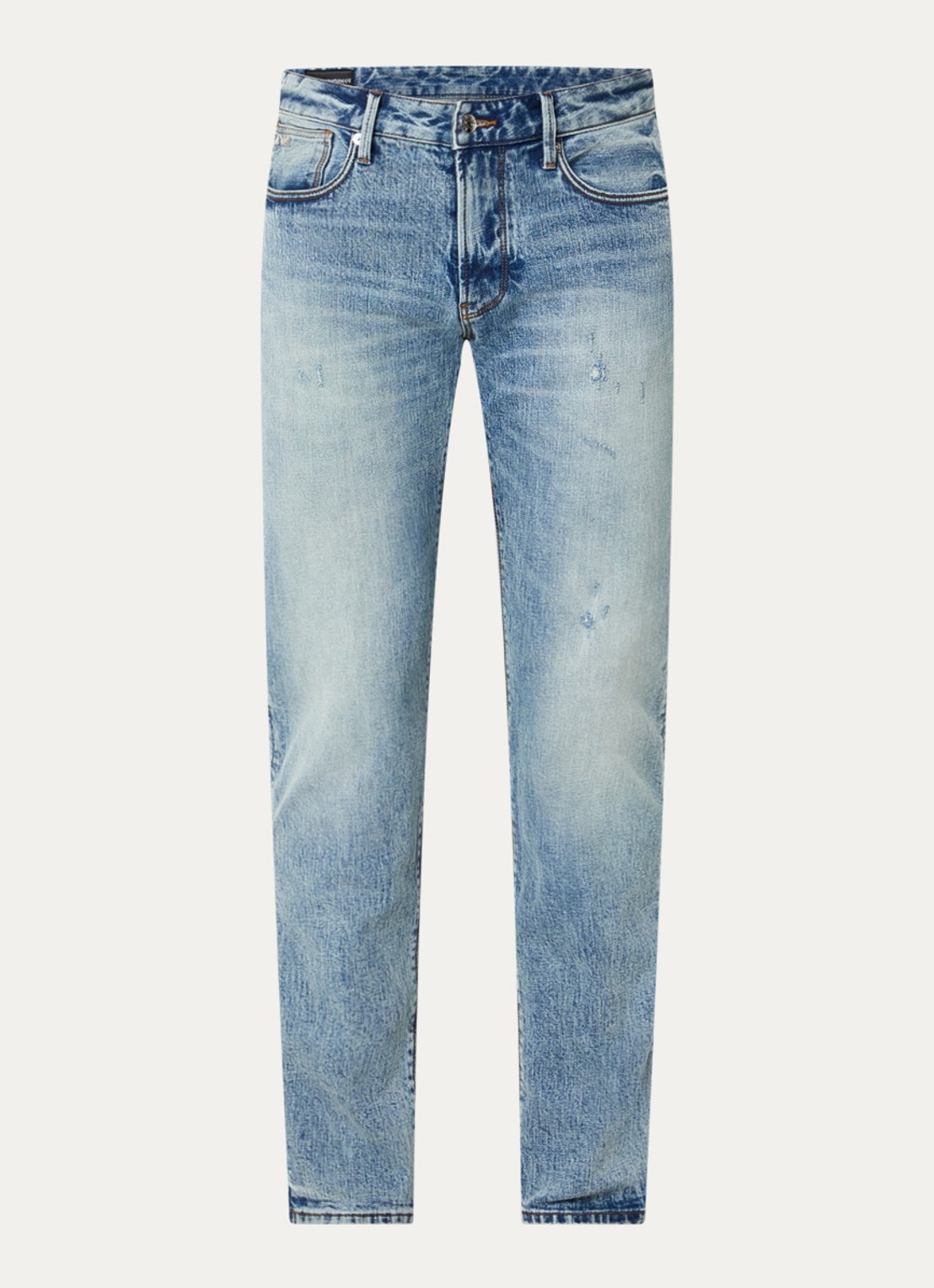 Armani Slim fit jeans met steekzakken - voorkant 4 turquoise