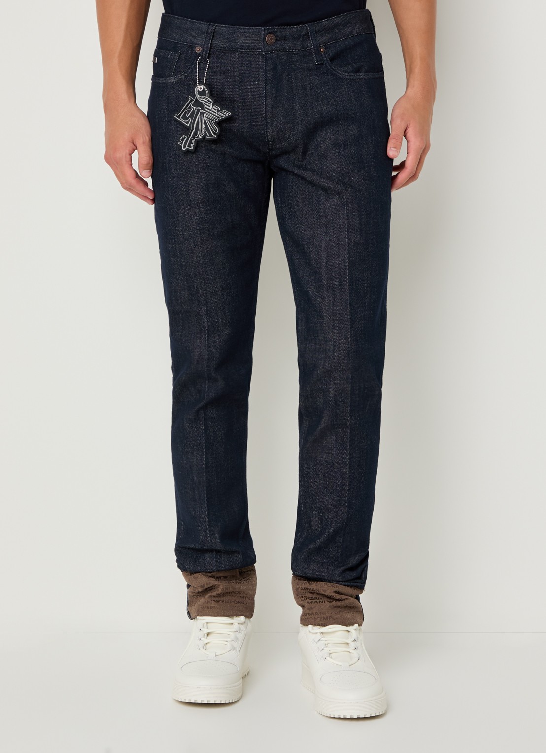 Armani Slim fit jeans met steekzakken - detail 2 paars