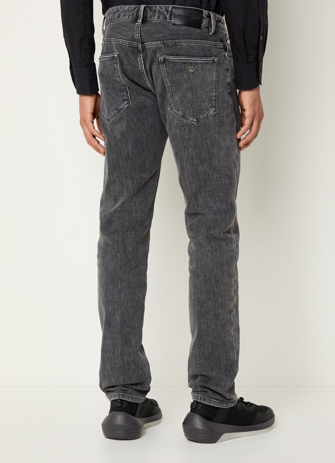 Armani Slim fit jeans met steekzakken - achterkant 3 grijsmele