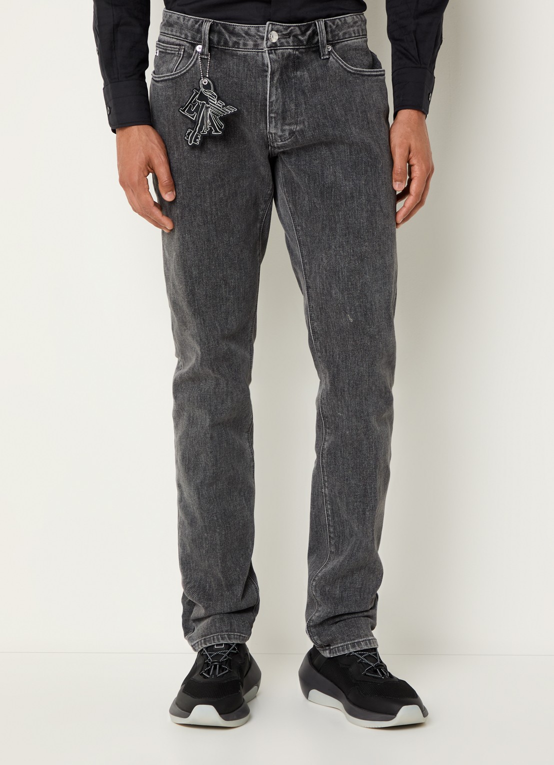 Armani Slim fit jeans met steekzakken - detail 4 grijsmele