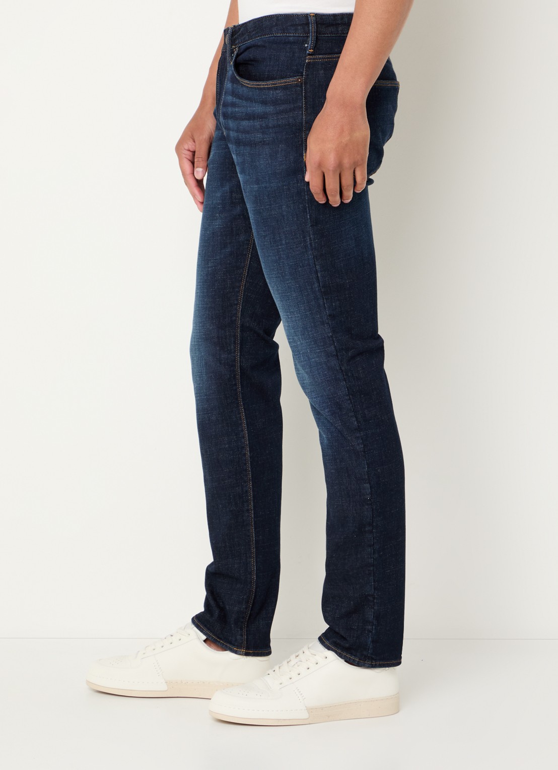 Armani Slim fit jeans met steekzakken - detail 5 kobaltblauw