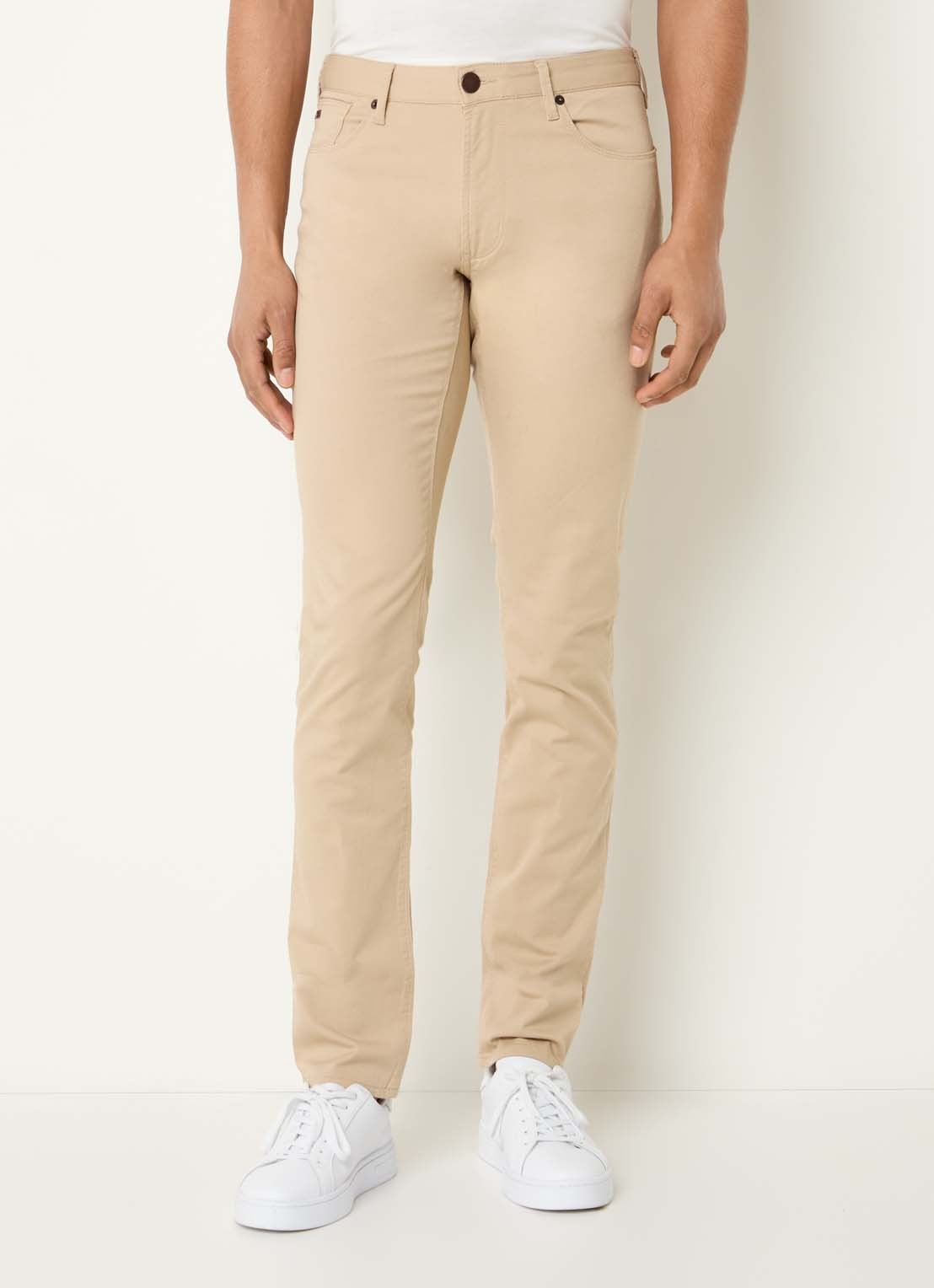 Armani Slim fit jeans met steekzakken - detail 4 beige