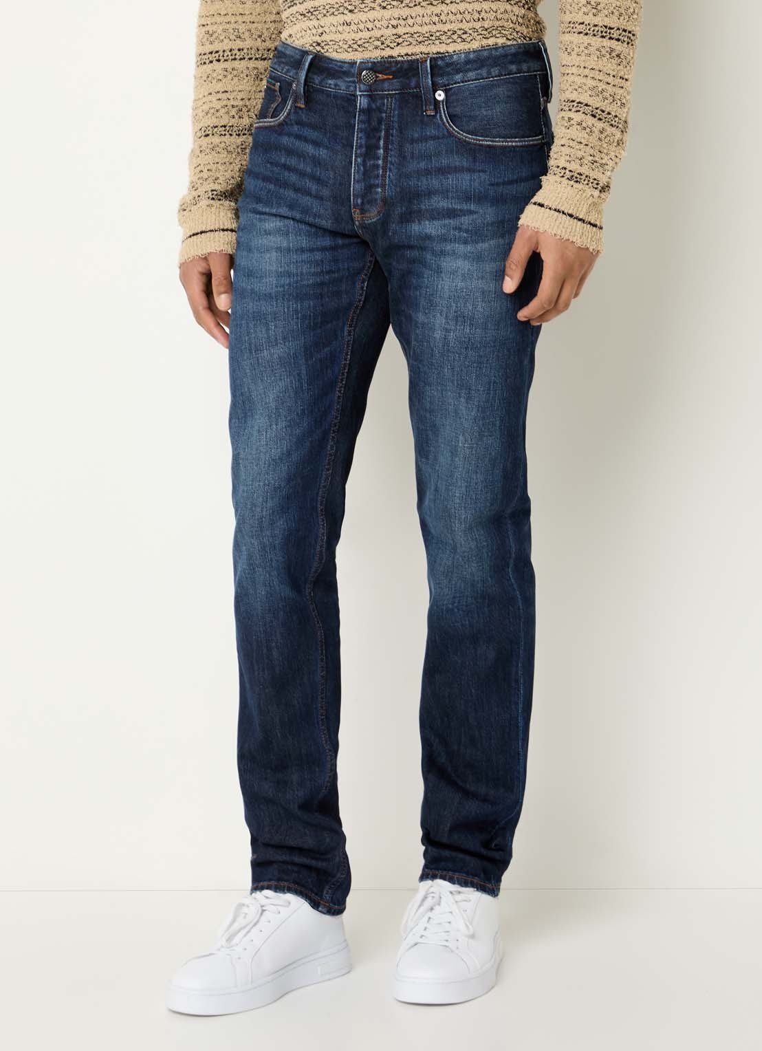 Armani Slim fit jeans met steekzakken - detail 2 indigo