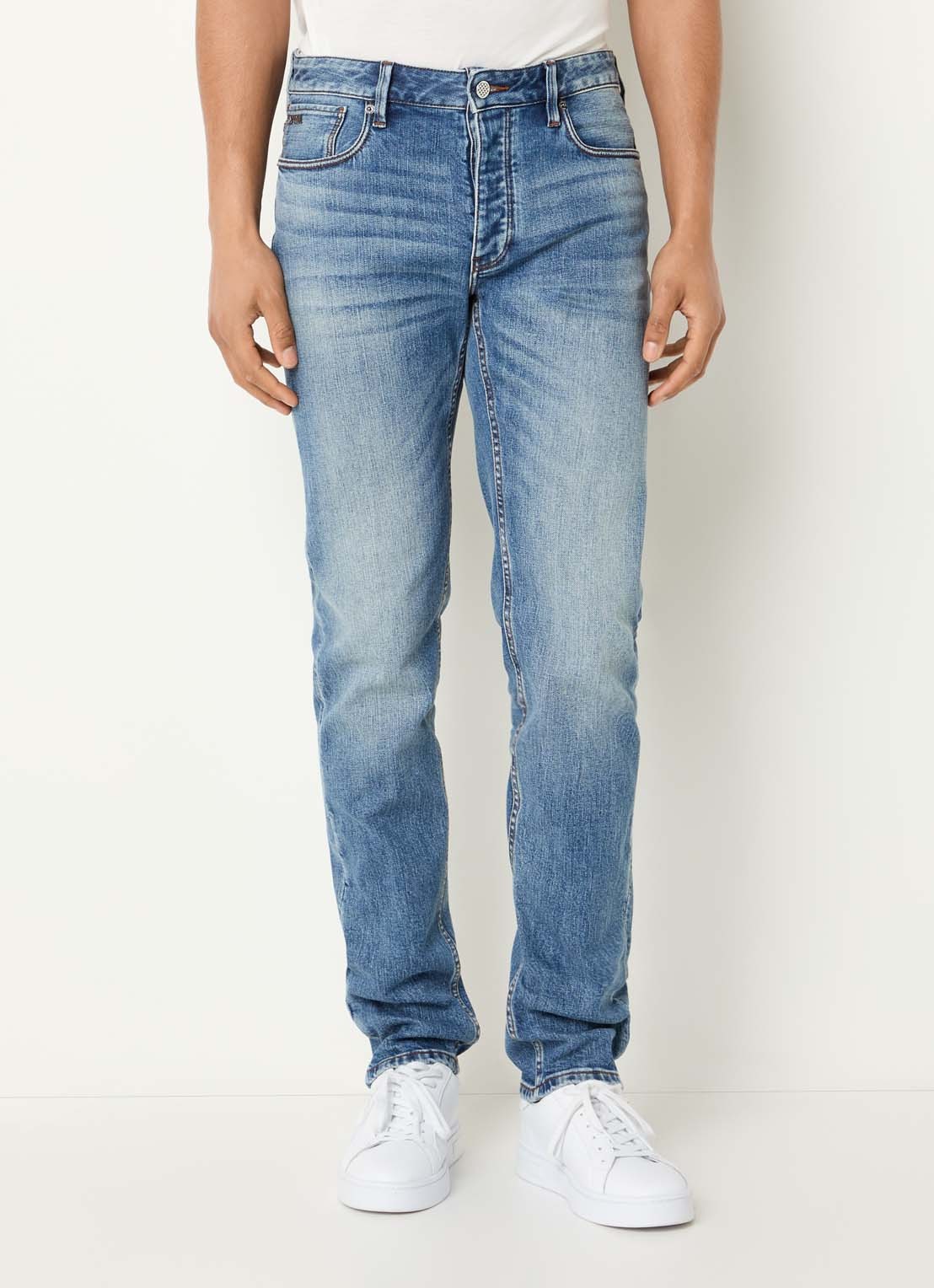 Armani Slim fit jeans met steekzakken - detail 3 blauw