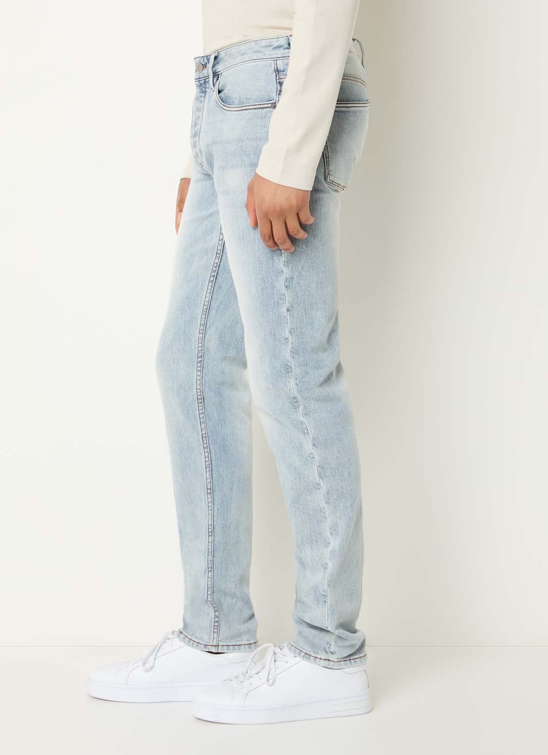 Armani Slim fit jeans met steekzakken - detail 2 lichtblauw