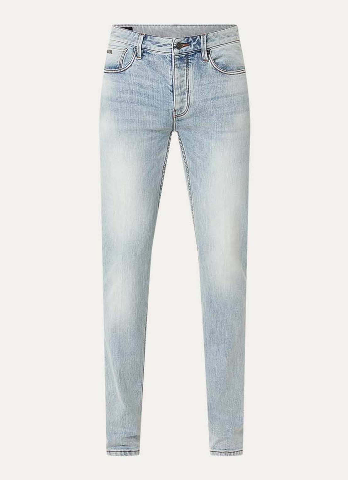 Armani Slim fit jeans met steekzakken - voorkant 4 lichtblauw