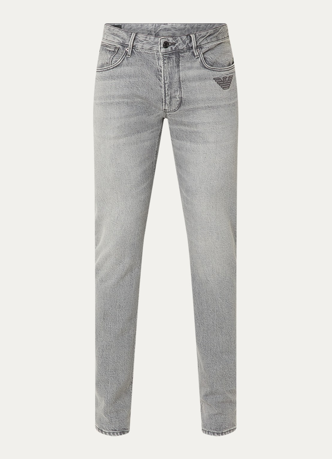 Armani Slim fit jeans met steekzakken - voorkant 4 middenblauw