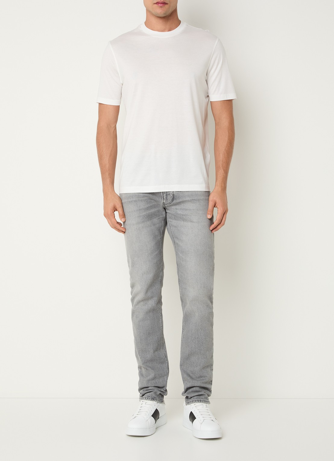 Armani Slim fit jeans met steekzakken - voorkant 5 middenblauw