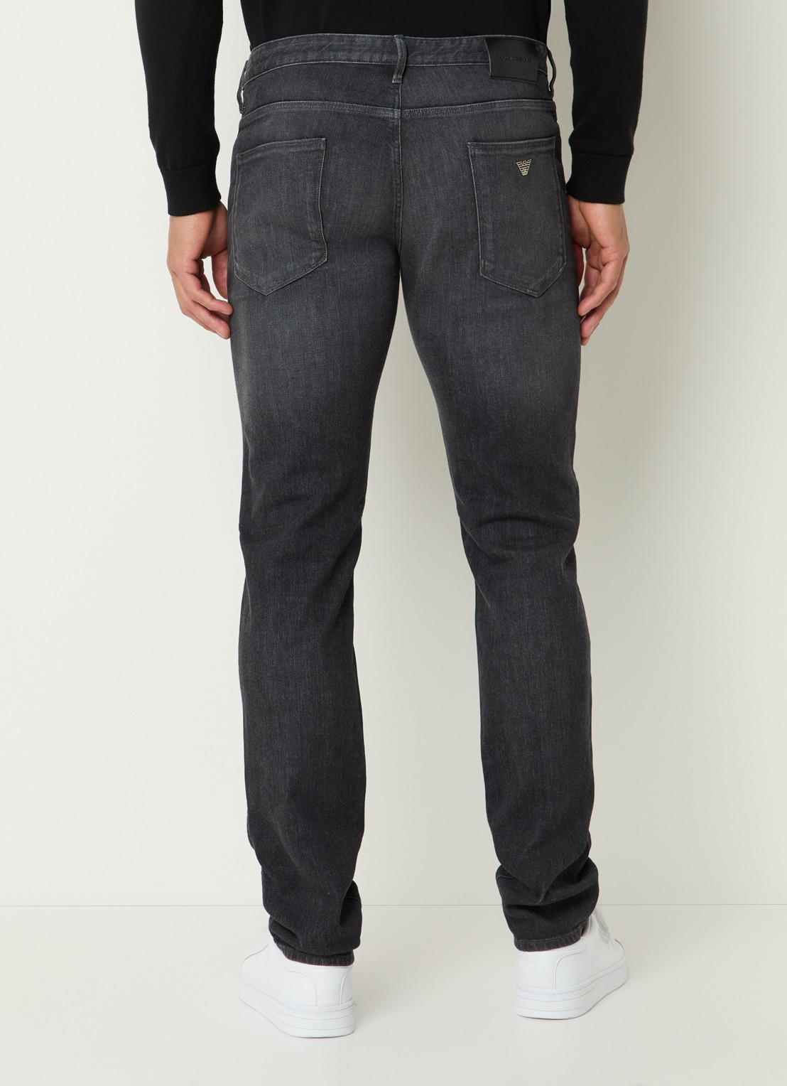 Armani Slim fit jeans met steekzakken - achterkant antraciet