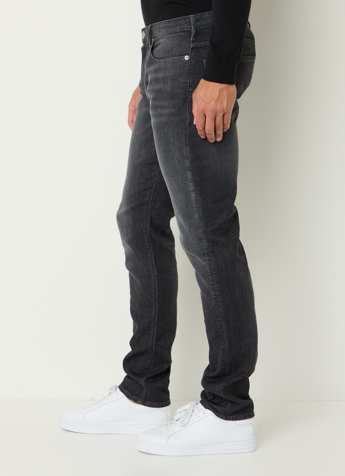 Armani Slim fit jeans met steekzakken - detail 5 antraciet