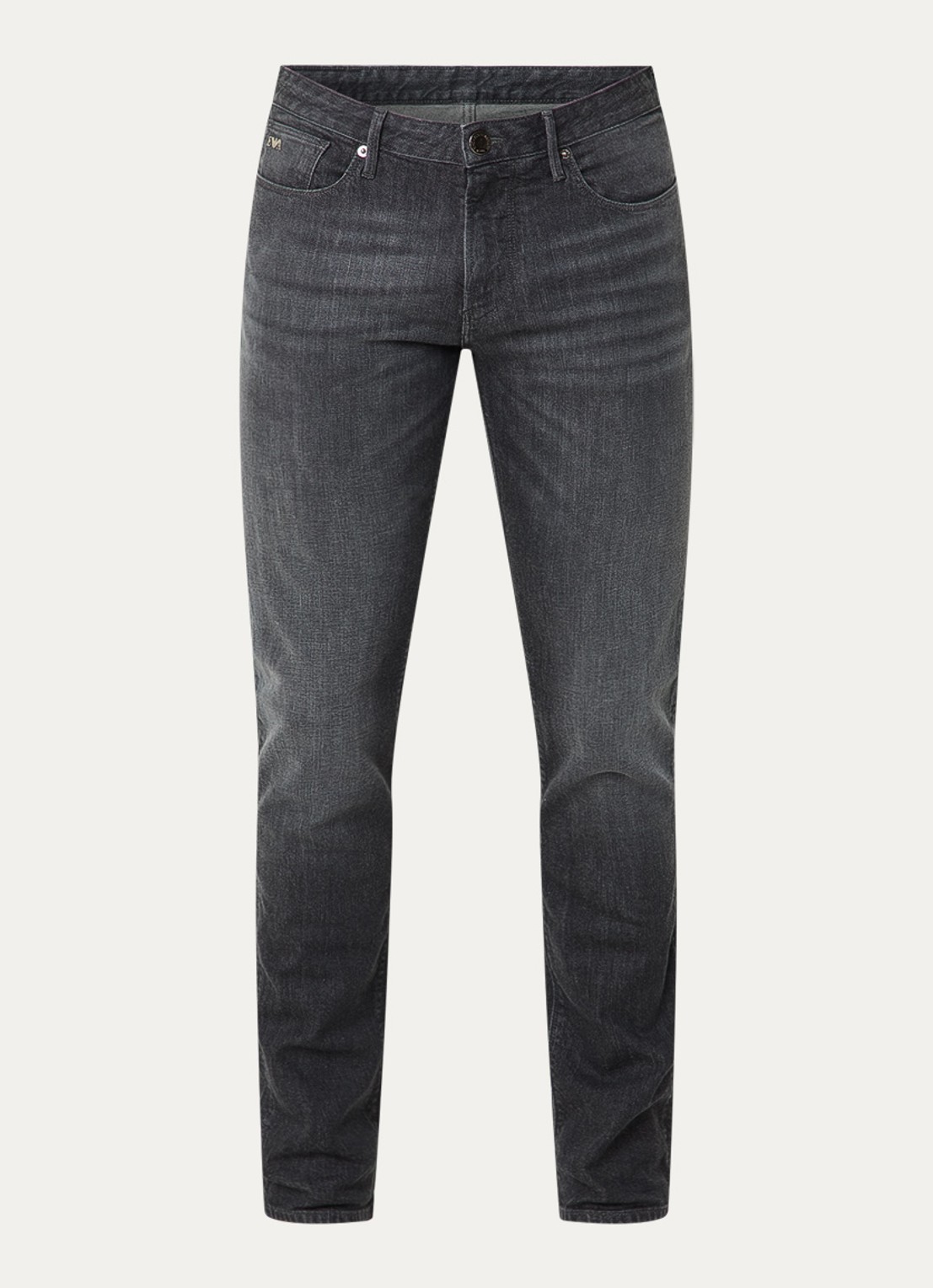 Armani Slim fit jeans met steekzakken - voorkant 2 antraciet