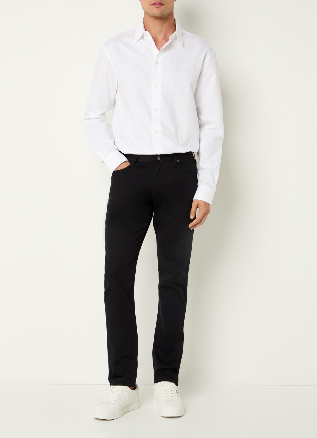 Armani Slim fit jeans met steekzakken - voorkant 5 zwart