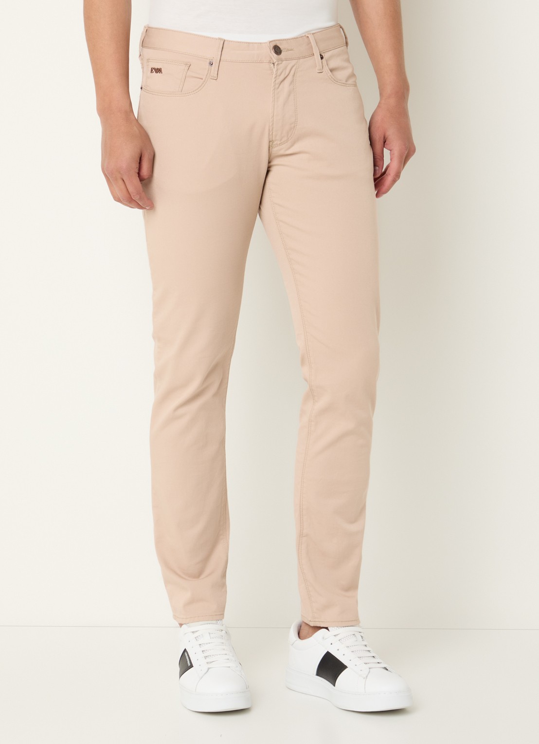 Armani Slim fit jeans met steekzakken - detail 3 beige