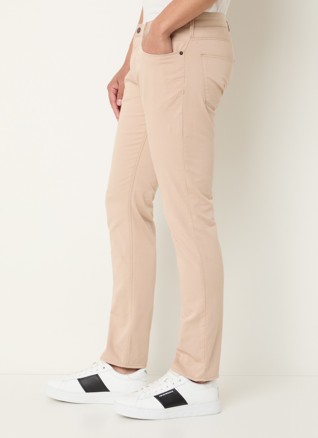 Armani Slim fit jeans met steekzakken - detail 4 beige