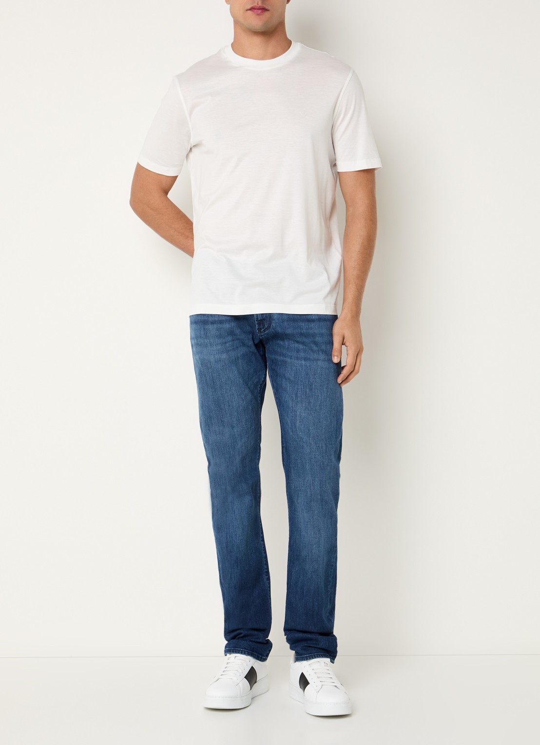 Armani Slim fit jeans met steekzakken - voorkant 5 indigo