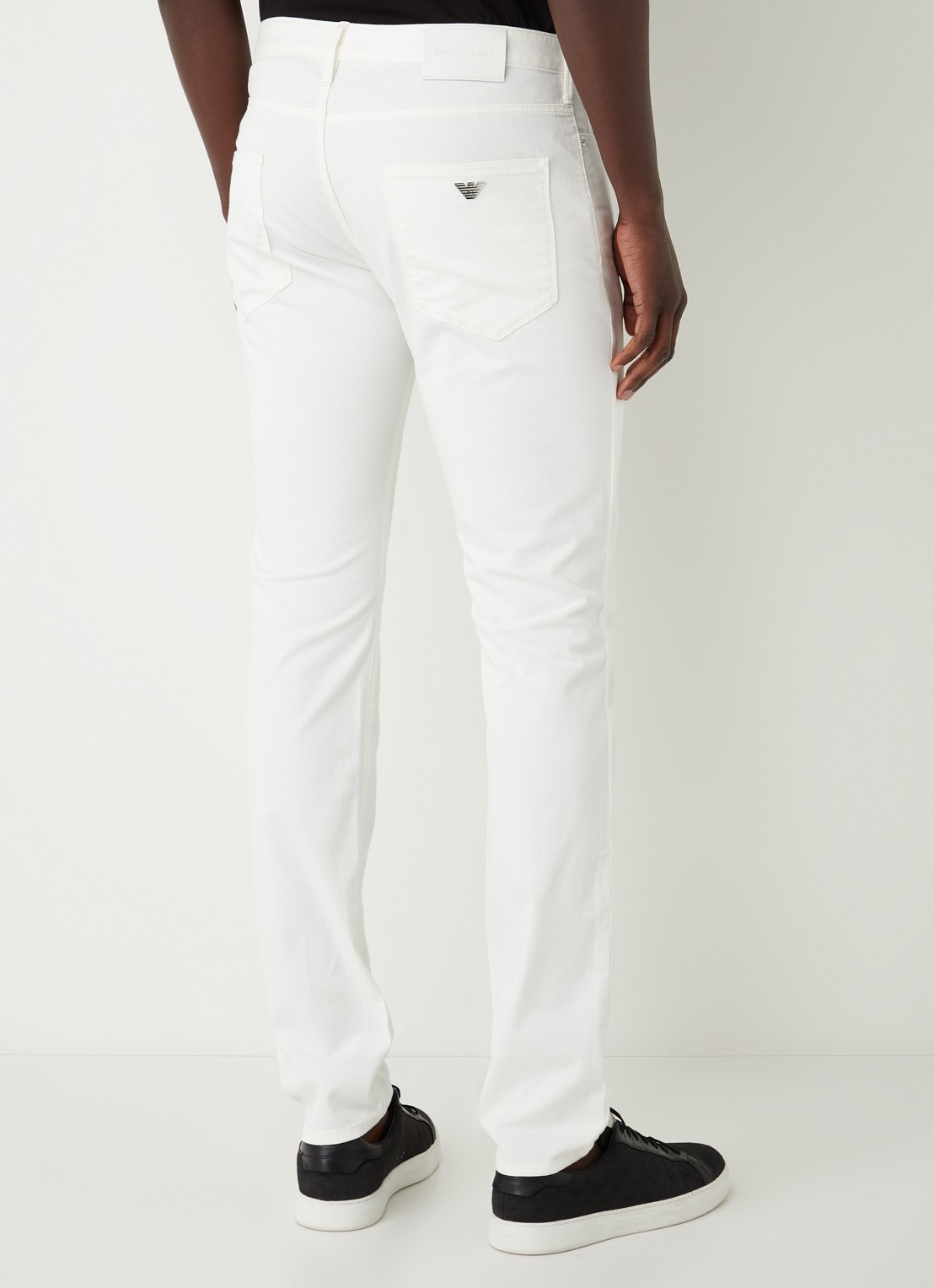 Armani Slim fit jeans met stretch en gekleurde wassing - achterkant 3 wit