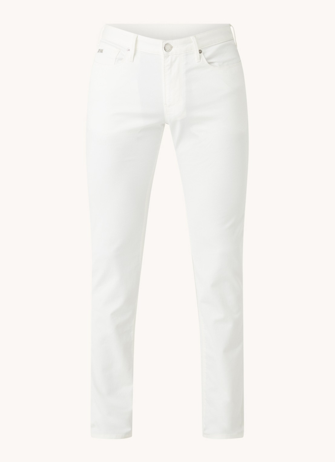 Armani Slim fit jeans met stretch en gekleurde wassing - voorkant wit
