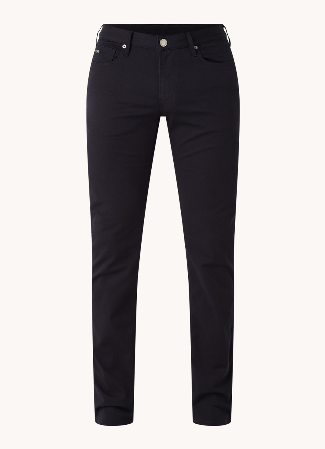 Armani Slim fit jeans met stretch en gekleurde wassing - voorkant donkerblauw