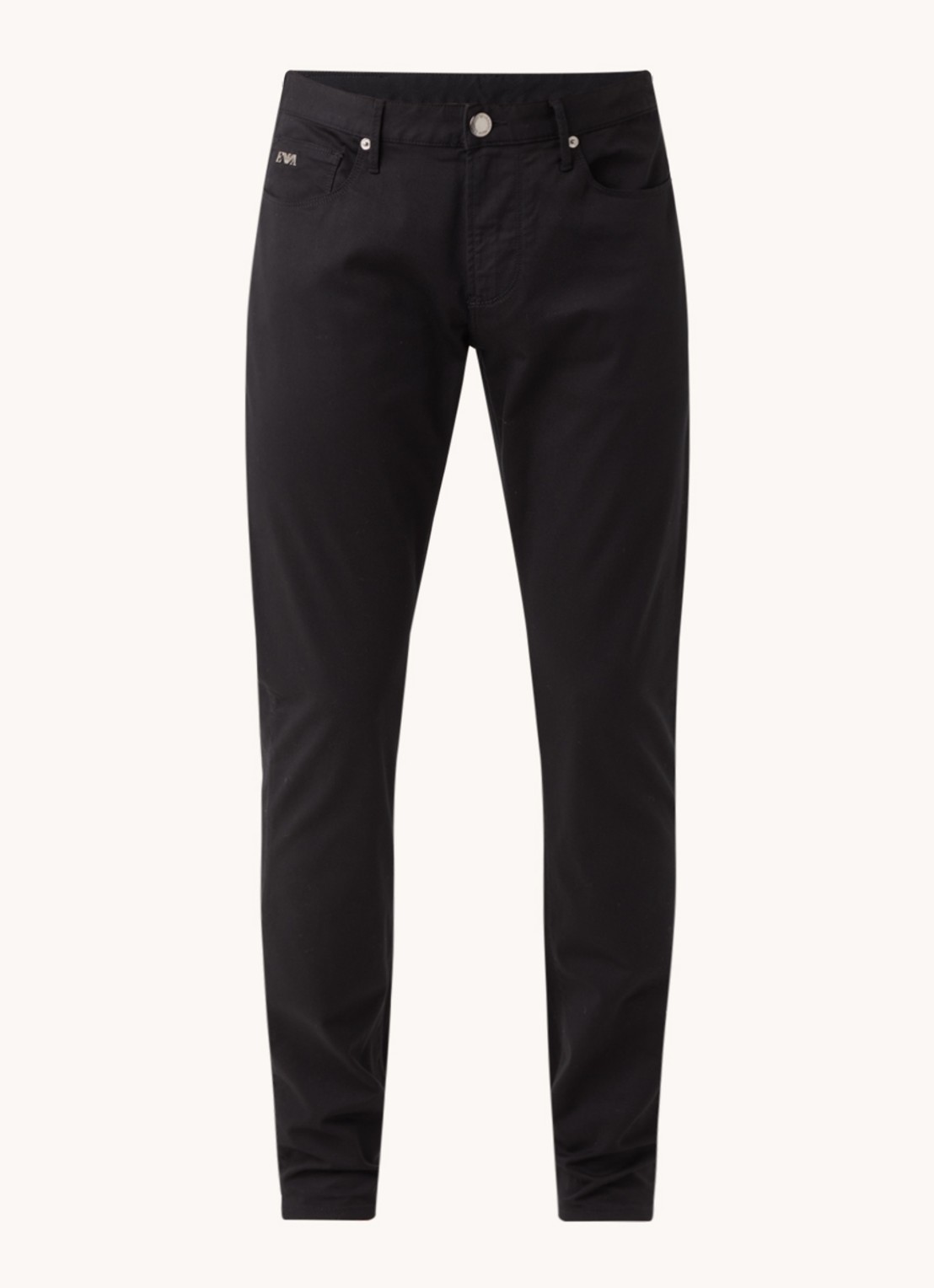 Armani Slim fit jeans met stretch en gekleurde wassing - voorkant 4 zwart