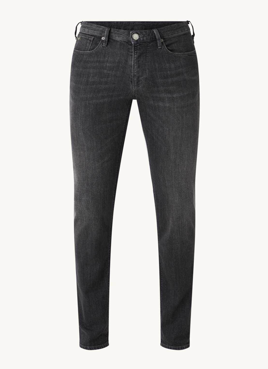 Armani Slim fit jeans met stretch - voorkant antraciet