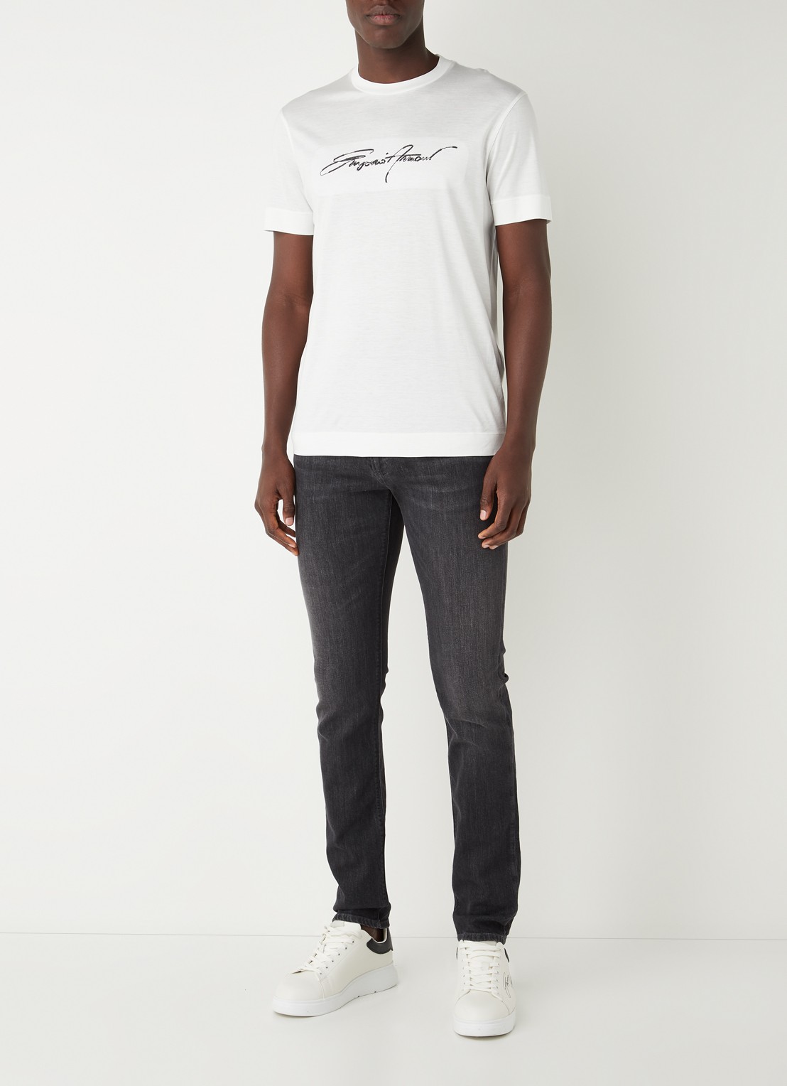 Armani Slim fit jeans met stretch - voorkant 2 antraciet