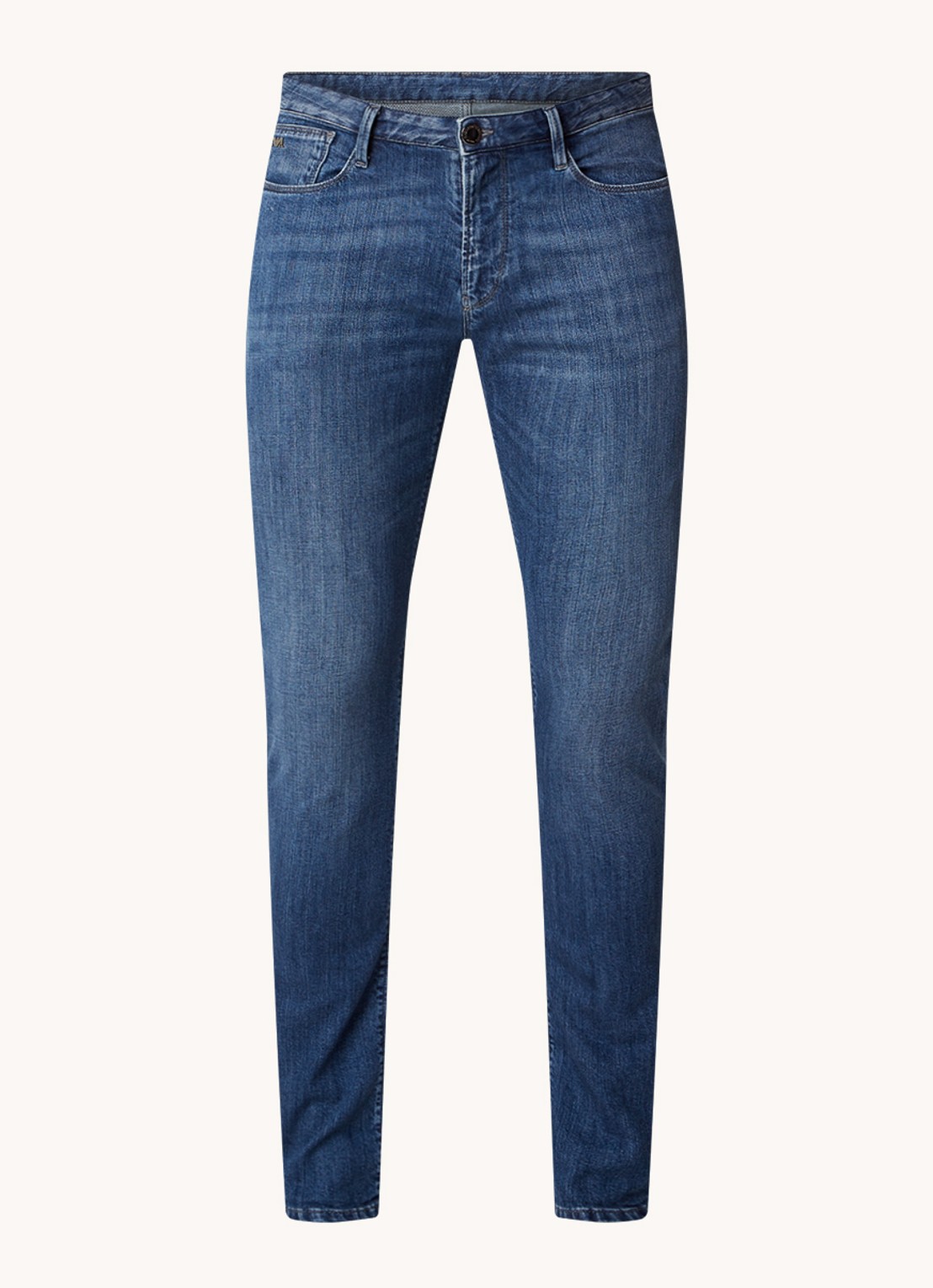 Armani Slim fit jeans met stretch - voorkant donkerblauw