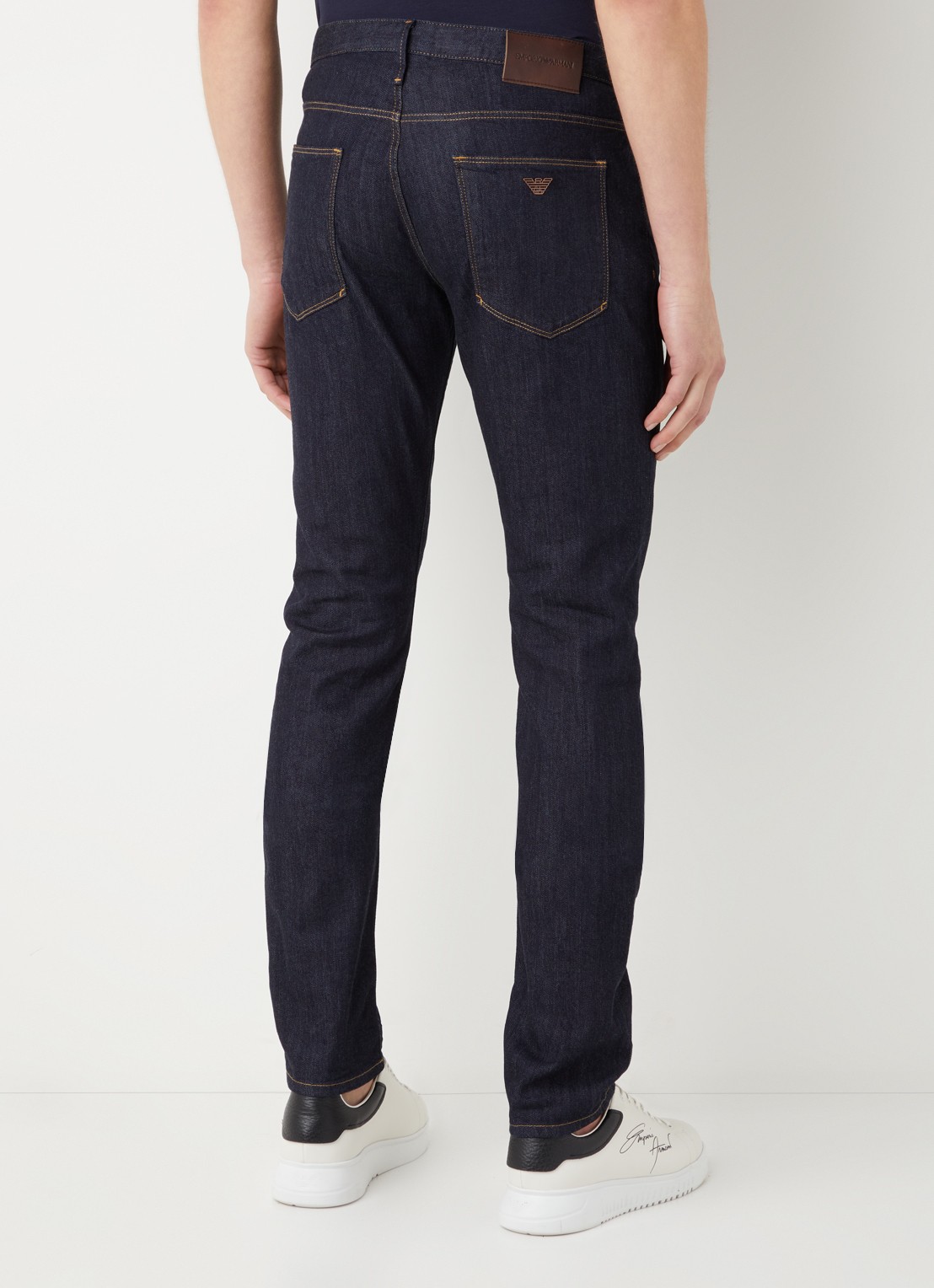 Armani Slim fit jeans met stretch - achterkant indigo