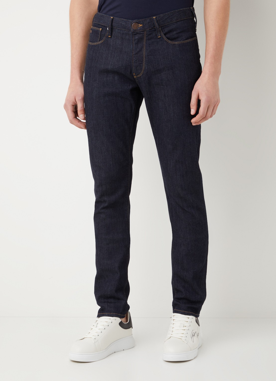 Armani Slim fit jeans met stretch - detail 4 indigo