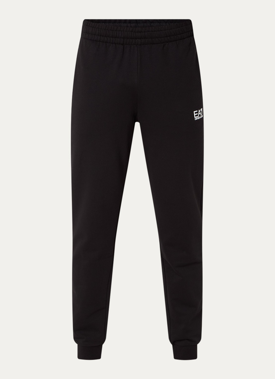 Armani Slim fit joggingbroek met logo en steekzakken - voorkant 2 zwart