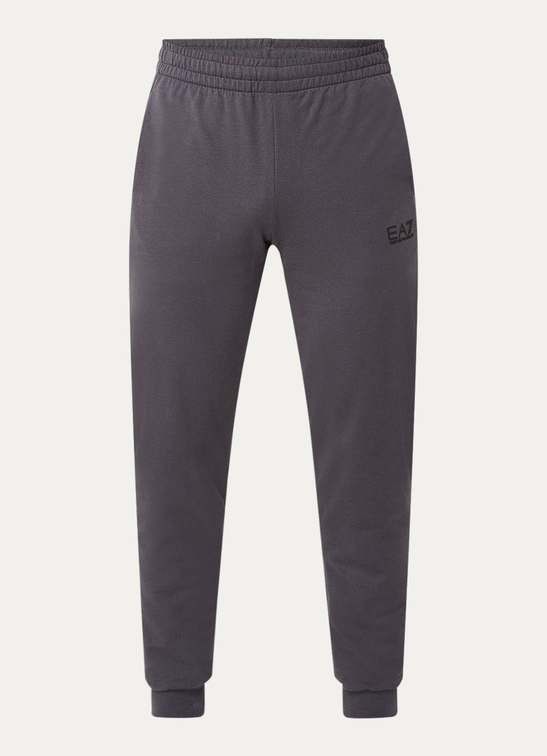 Armani Slim fit joggingbroek met logo en steekzakken - voorkant 4 staalblauw
