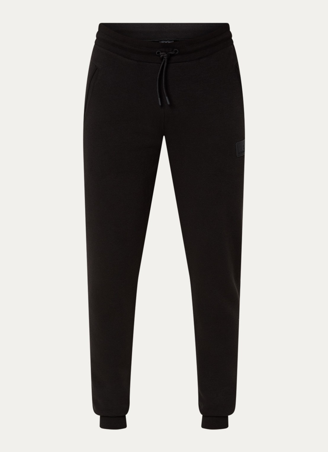 Armani Slim fit joggingbroek met logo en steekzakken - voorkant zwart