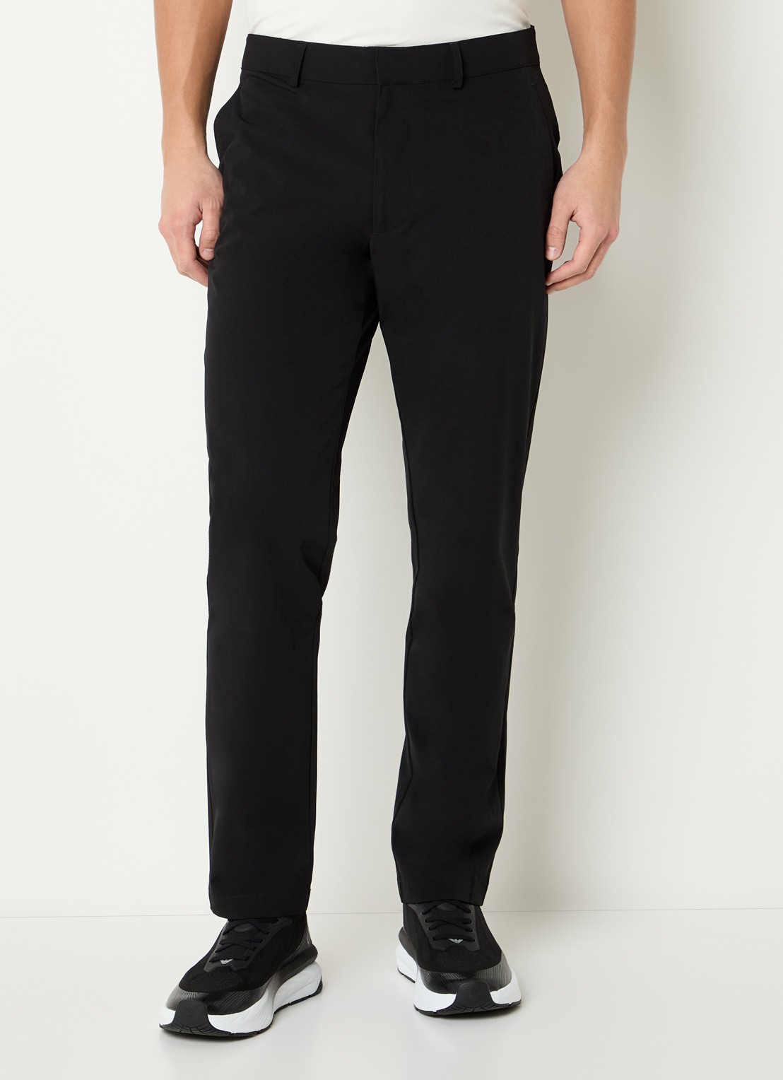 Armani Slim fit pantalon met steekzakken - detail 2 zwart