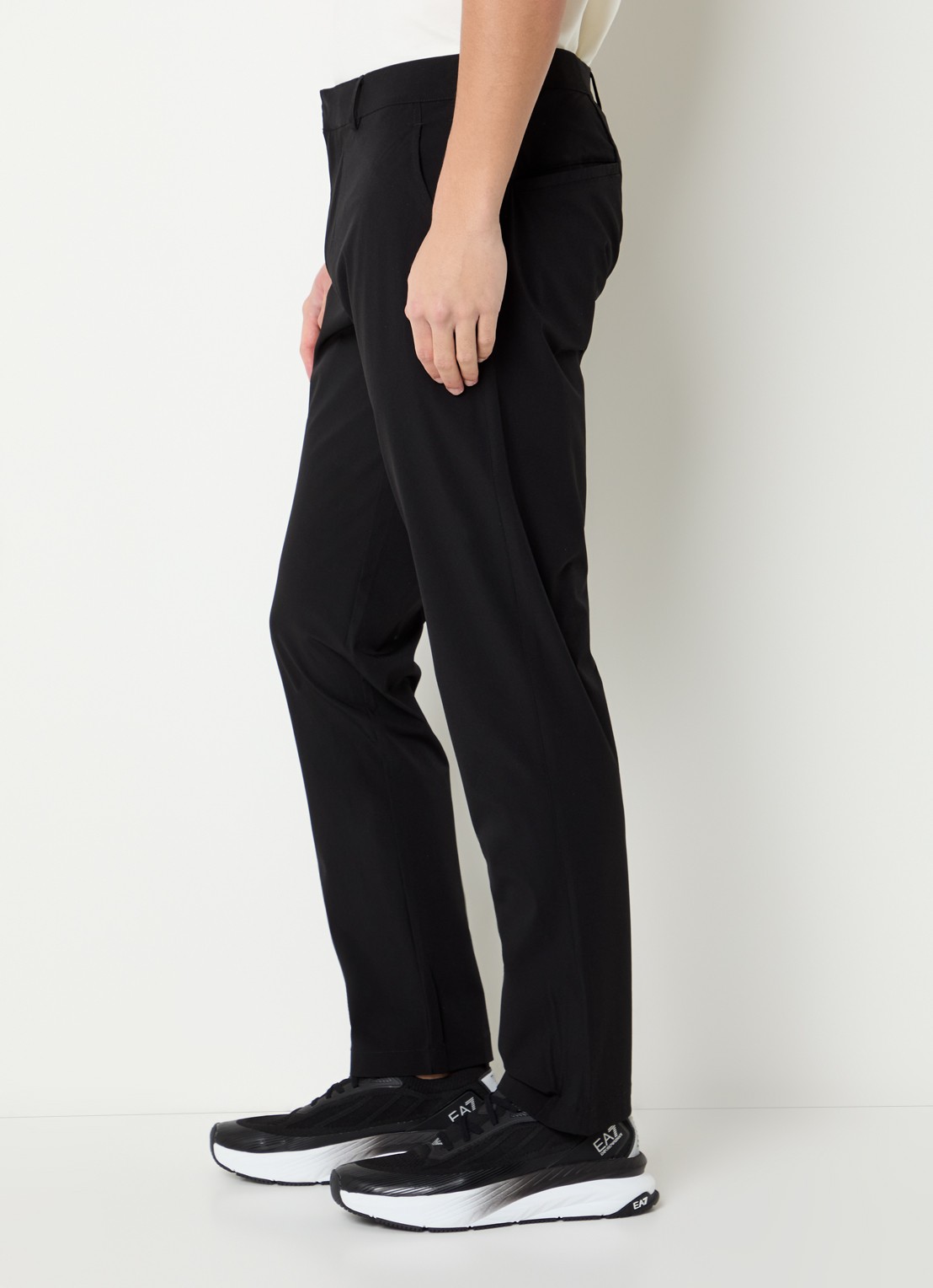 Armani Slim fit pantalon met steekzakken - detail 3 zwart