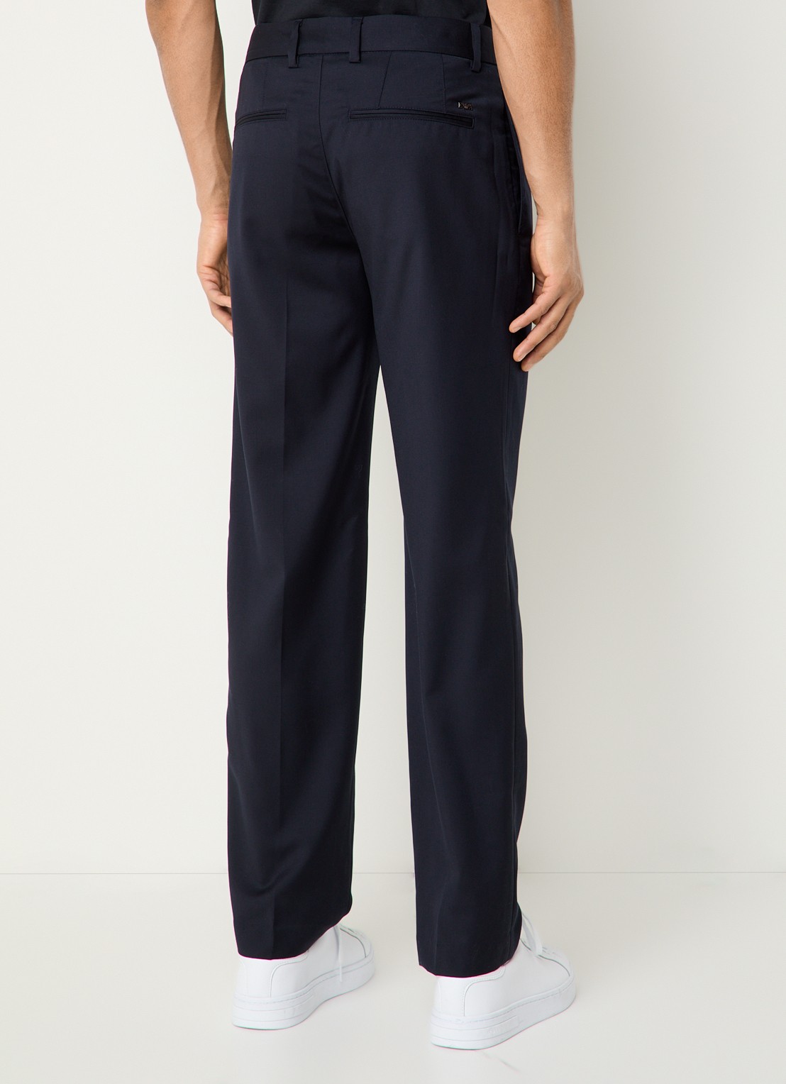 Armani Slim fit pantalon met steekzakken - achterkant donkerblauw