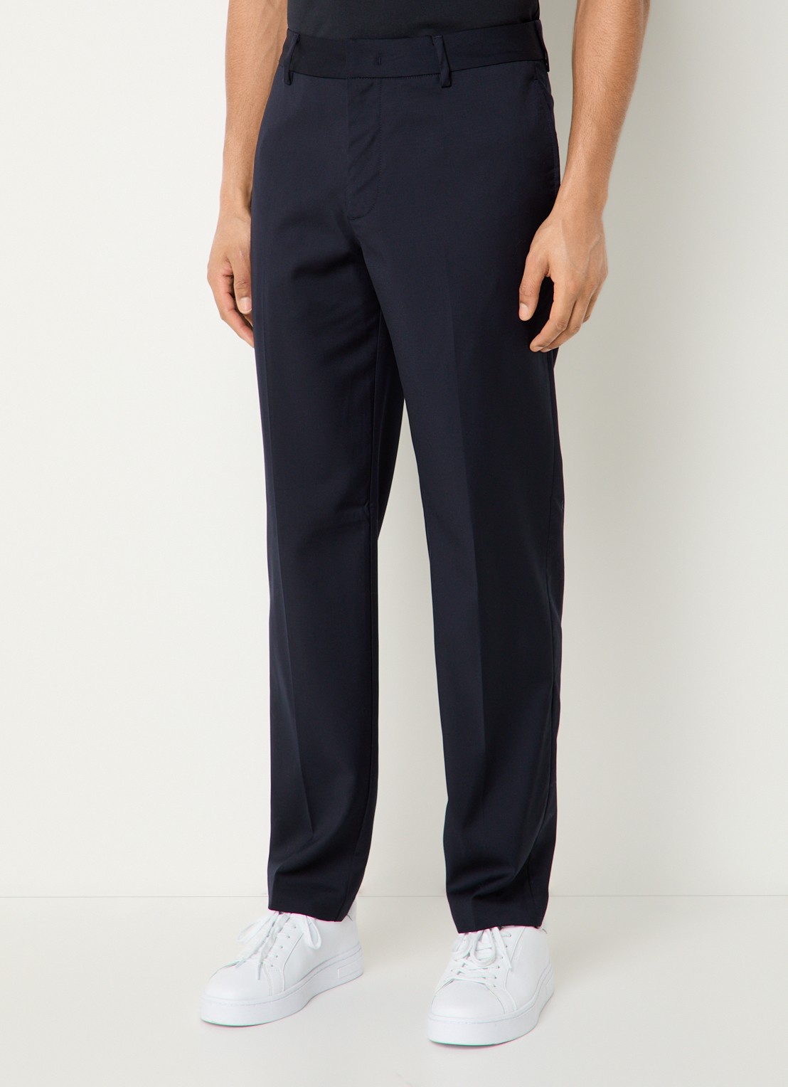 Armani Slim fit pantalon met steekzakken - detail 2 donkerblauw