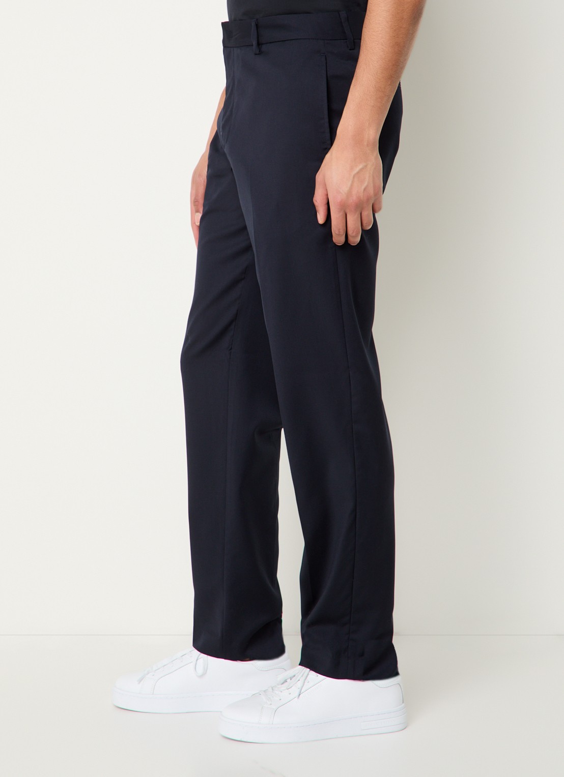 Armani Slim fit pantalon met steekzakken - detail 3 donkerblauw
